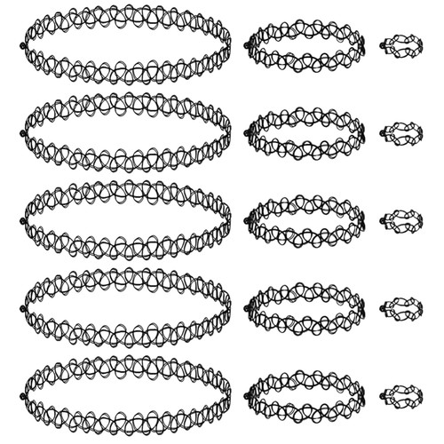 Schwarz schmuck set - damen, 3er