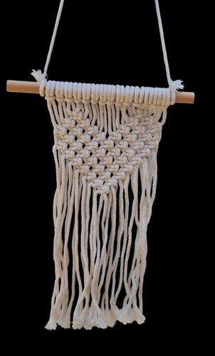 Makramee wand deko beige - beige, holz