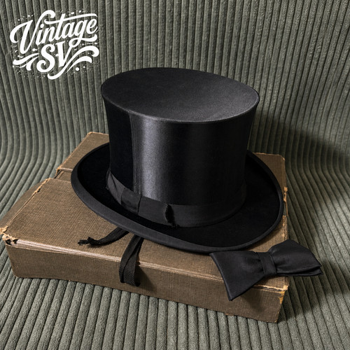 Vintage black top hat - vintage,